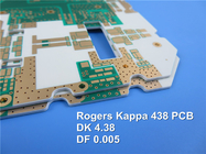 Placa de circuito impresa del PWB Rogers 60mil 1.524m m DK 4,38 de Kappa 438 RF con el oro de la inmersión para los metros inalámbricos