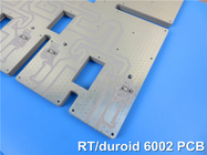 RTduroid6002 PCB de múltiples capas con máscara de soldadura blanca con oro de inmersión para antena de microondas FR