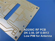 Rogers AD250C PCB de alta frecuencia RF PCB de microondas en 60mil 1.524mm Substrato con inmersión de oro