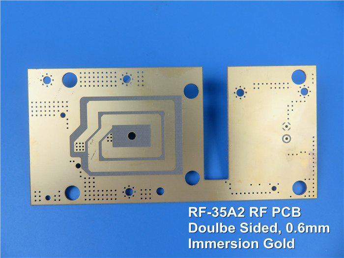 Oro de alta frecuencia echado a un lado doble de la inmersión de la capa de la placa de circuito del PWB 20mil de RF-35A2 RF para el amplificador de potencia ultrabajo de la pérdida