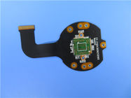 Circuito impreso flexible de la capa doble (FPC) con Coverlay y FR4 negros como refuerzo más los cojines del oro para el interruptor del gigabyte