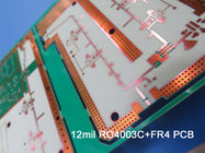 Las 4 capas híbrida de alta frecuencia del PWB mezclaron el tablero Bulit del PWB en Rogers 12mil RO4003C y FR-4