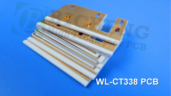 WL-CT PCB de alta frecuencia con un valor de TG superior a 280°C con un PCB de doble cara de 1,6 mm WL-CT338 con recubrimiento de oro por inmersión