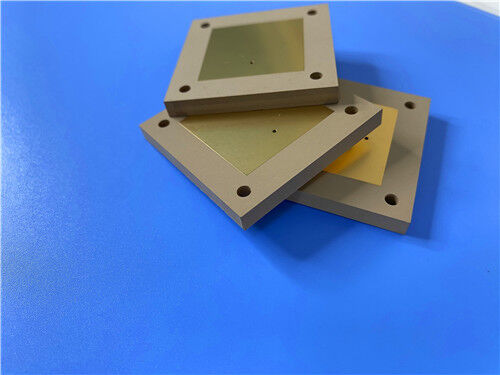 Laminado cerámico y resina PPO DK25 ultra alto TP2500 y PCB de doble capa personalizado de 0,8 mm con recubrimiento de oro puro (sin níquel) para sistemas de navegación Beidou