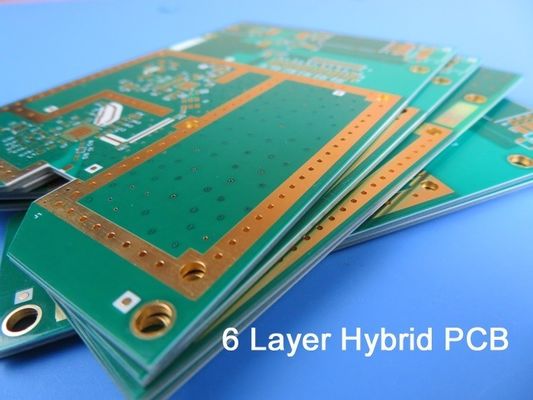 El PWB híbrido de alta frecuencia 6-Layer mezcló el PWB en 20mil 0.508m m RO4350B y FR-4 con ciego vía