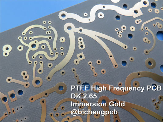 Placa de circuito de alta frecuencia del PWB 1.5m m DK 2,65 PTFE RF de PTFE con oro de la inmersión de la capa del cobre 3oz