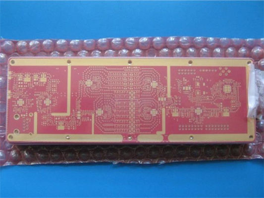 10-Layer PWB híbrido híbrido del PWB Rogers RO4350 6.6mil+FR4 con la máscara de la soldadura y el oro rojos de la inmersión